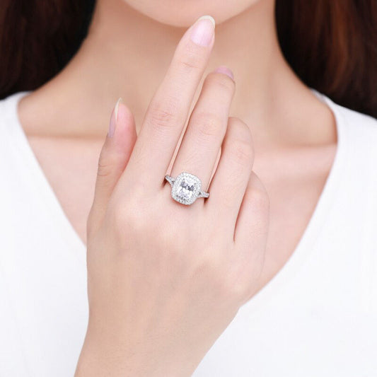 Rectangle Cushion Sparkling Ring - RawaJewels