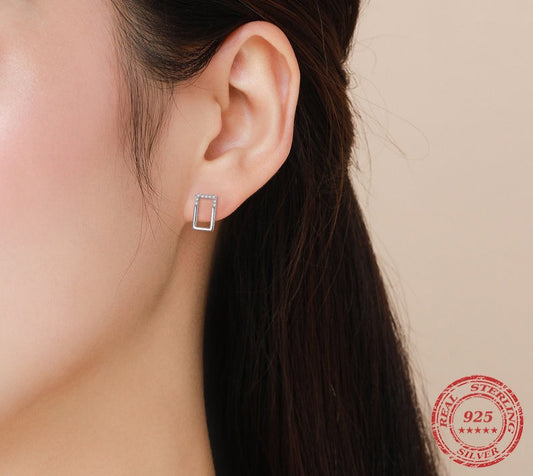 Shiny Rectangle Earring - RawaJewels