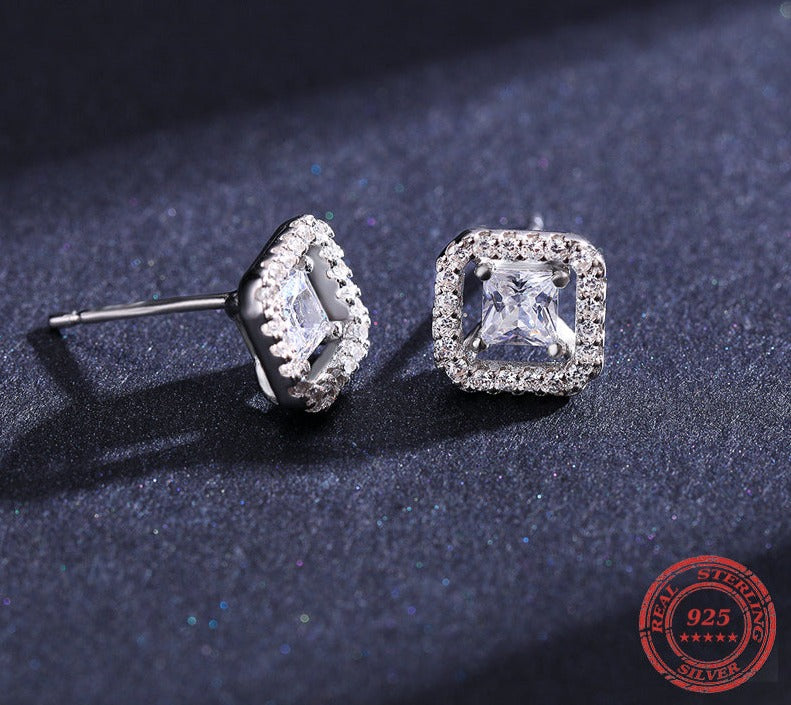 Twinkling Square Earrings - RawaJewels