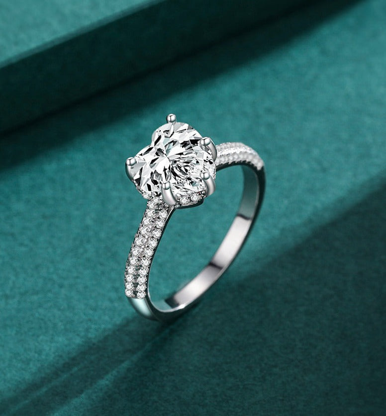 Romantic Heart Ring & Earrings Jewelry Set - RawaJewels